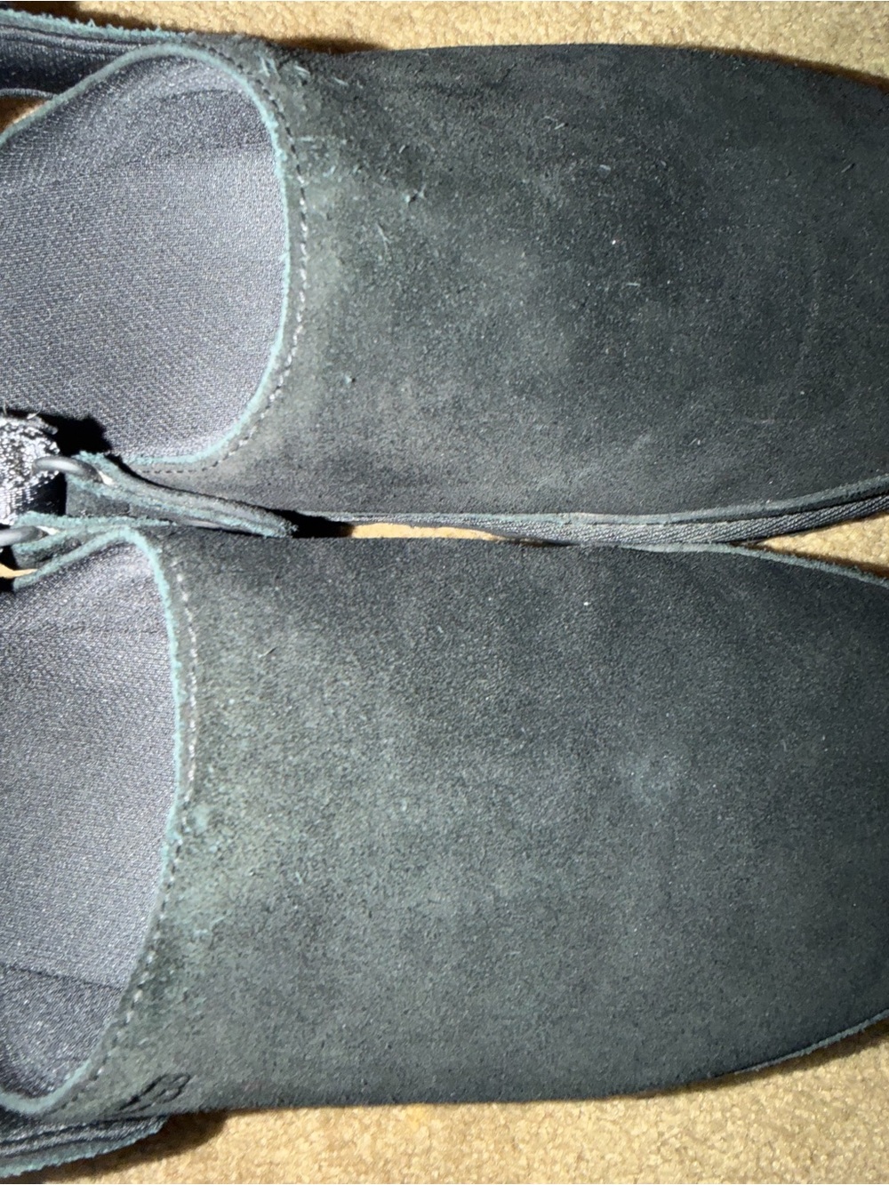 UGG Black Suede Slip-On Clog with Heel Strap - Picture 6 of 7